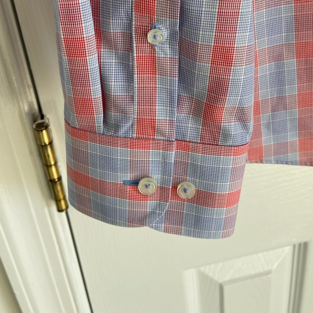 UNTUCKit Light Blue & Red Check Morey Wrinkle Free Button Down XXXL - Picture 5 of 7